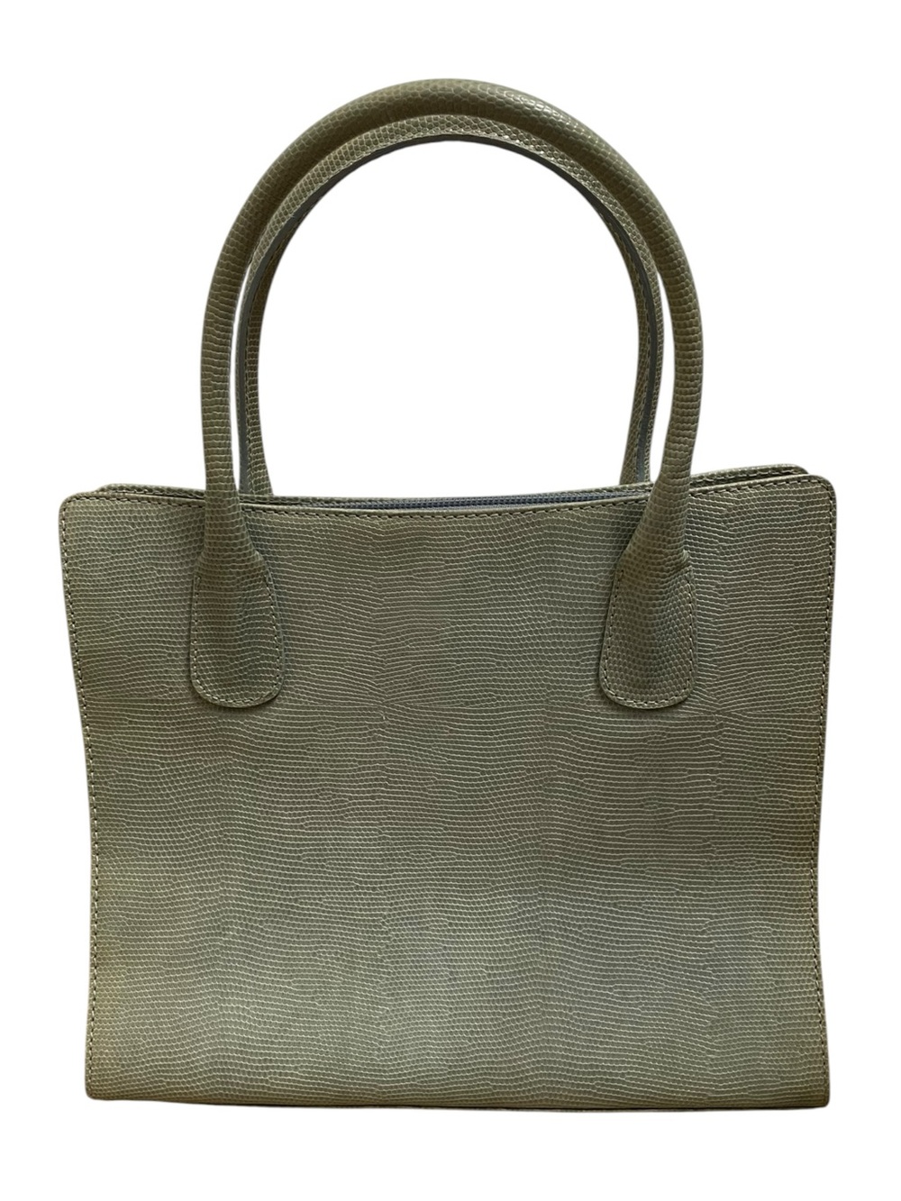 Vintage Lancel Paris Italy Gray Lizard Embossed Leather Tote Bag